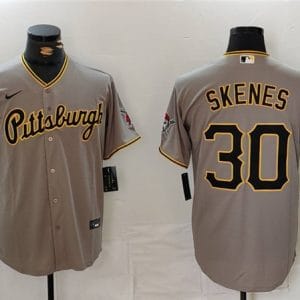 Pittsburgh Pirates #30 Paul Skenes Grey Stitched Jersey