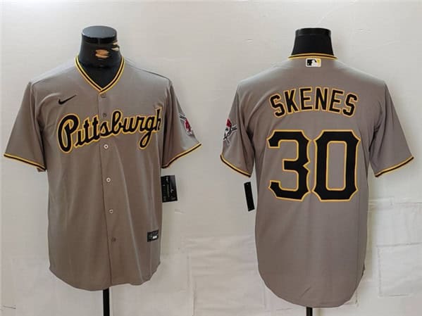 Pittsburgh Pirates #30 Paul Skenes Grey Stitched Jersey