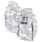 Green Bay Packers 2024 Arctic Camo Salute To Service Club Fleece Pullover Hoodie