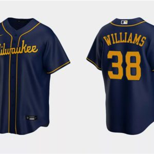 Milwaukee Brewers #38 Devin Williams Navy Cool Base Stitched Jersey
