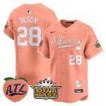 Atlanta Braves #28 Matt Olson Peach 2024 Atliens Peach With Outkast Patch Vapor Limited Stitched Jersey