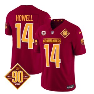 Washington Commanders #14 Sam Howell Burgundy 2023 F.U.S.E. 90th Anniversary Vapor Limited Stitched Jersey