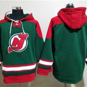 New Jersey Devils Blank Green Ageless Must-Have Lace-Up Pullover Hoodie