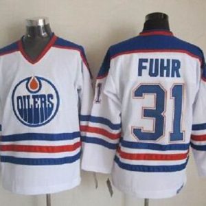 Oilers #31 Grant Fuhr White CCM Throwback Stitched Jersey