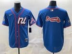 National League Atlanta Braves Team Big Logo Blue 2025 All-Star Edition Limited Stitched Jersey