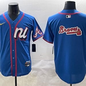 National League Atlanta Braves Team Big Logo Blue 2025 All-Star Edition Limited Stitched Jersey