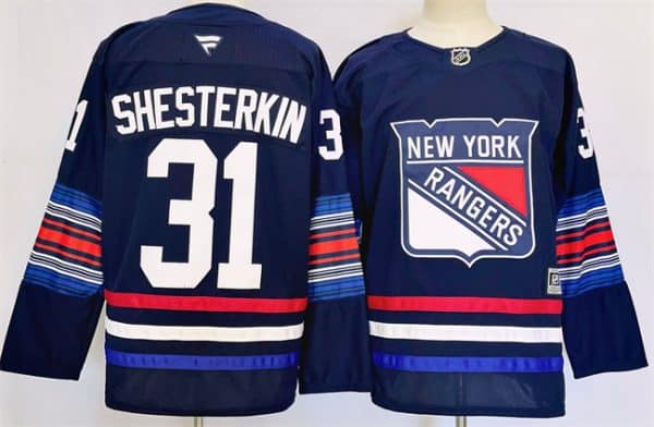 New York Rangers #31 Igor Shesterkin Navy 2024-25 Stitched Jersey