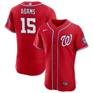 Washington Nationals #15 Riley Adams Red Flex Base Stitched Jersey