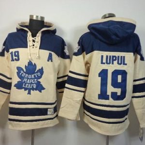 Maple Leafs #19 Joffrey Lupul Cream Sawyer Hooded Sweatshirt Stitched Jersey