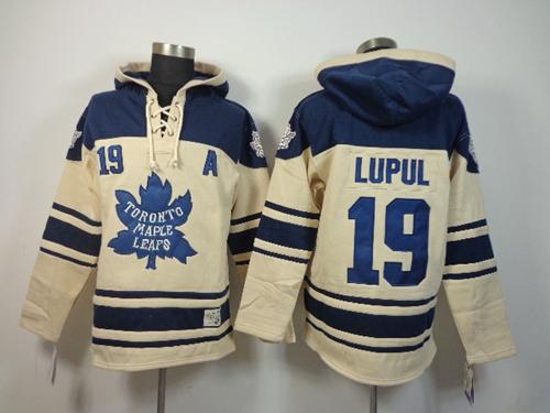 Maple Leafs #19 Joffrey Lupul Cream Sawyer Hooded Sweatshirt Stitched Jersey