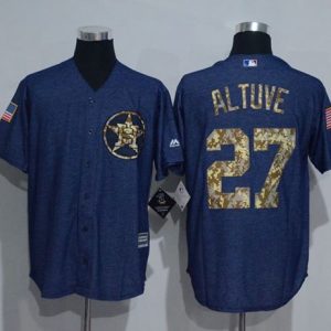 Astros #27 Jose Altuve Denim Blue Salute To Service Stitched Jersey