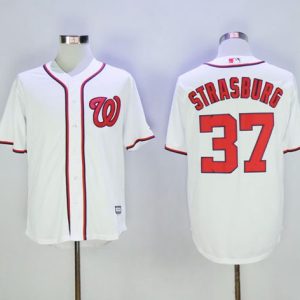 Nationals #37 Stephen Strasburg White New Cool Base Stitched Jersey