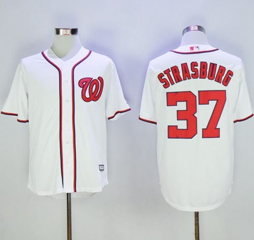 Nationals #37 Stephen Strasburg White New Cool Base Stitched Jersey