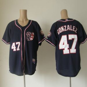 Nationals #47 Gio Gonzalez Navy Blue Cool Base Stitched Jersey