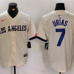 Los Angeles Dodgers #7 Julio Ur¨ªas Cream Stitched Jersey