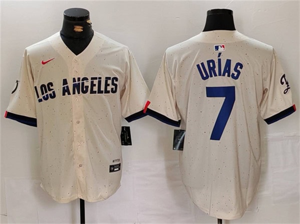 Los Angeles Dodgers #7 Julio Ur¨ªas Cream Stitched Jersey