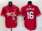 St. Louis Cardinals #16 Nolan Gorman Red 2024 City Connect Stitched Jersey