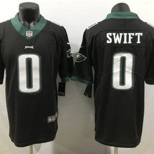 Philadelphia Eagles #0 D'Andre Swift Black 2023 Draft Vapor Limited Stitched Jersey
