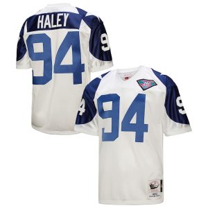 Mitchell Ness Charles Haley White Dallas Cowboys 1994 Authentic Throwback Retired Player Jersey