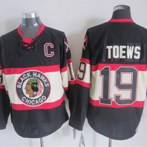 Blackhawks #19 Jonathan Toews Black Third CCM Stitched Jersey
