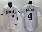 Milwaukee Brewers #4 Paul Molitor White 'Gothic 414 Shadows Edition' Vapor Premier Limited Stitched Jersey