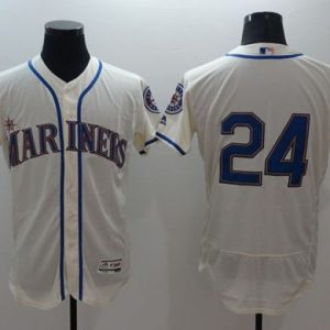 Mariners #24 Ken Griffey Cream Flexbase Authentic Collection Stitched Jersey
