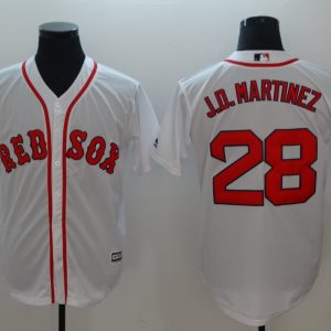 Boston Red Sox #28 J.D. Martinez White Cool Base Stitched Jersey