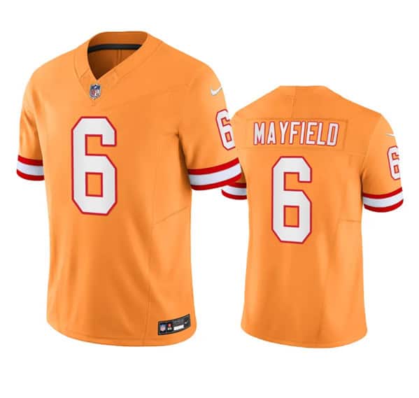 Tampa Bay Buccaneers #6 Baker Mayfield Orange Throwback Limited Stitched Jersey