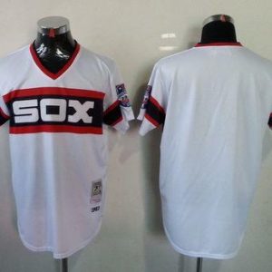 Mitchell And Ness White Sox Blank White Throwback Stitched Jersey