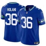 Seattle Seahawks #36 George Holani Royal 2024 F.U.S.E Throwback Vapor Limited Stitched Jersey