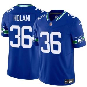 Seattle Seahawks #36 George Holani Royal 2024 F.U.S.E Throwback Vapor Limited Stitched Jersey