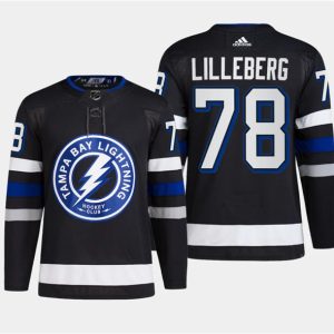 Tampa Bay Lightning #78 Emil Martinsen Lilleberg Black Alternate Premier Breakaway Stitched Jersey