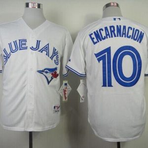Blue Jays #10 Edwin Encarnacion White Stitched Jersey