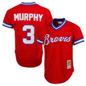 Atlanta Braves #3 Dale Murphy Red Mitchell Ness Stitched Jersey