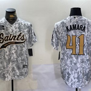 New Orleans Saints #41 Alvin Kamara 2024 Arctic Camo Salute To Service Stitched Jersey