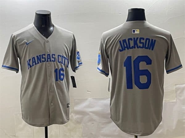 Kansas City Royals #16 Bo Jackson Gray 2024 Away Limited Stitched Jersey