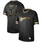 Milwaukee Brewers #22 Christian Yelich Black Gold Stitched Jersey