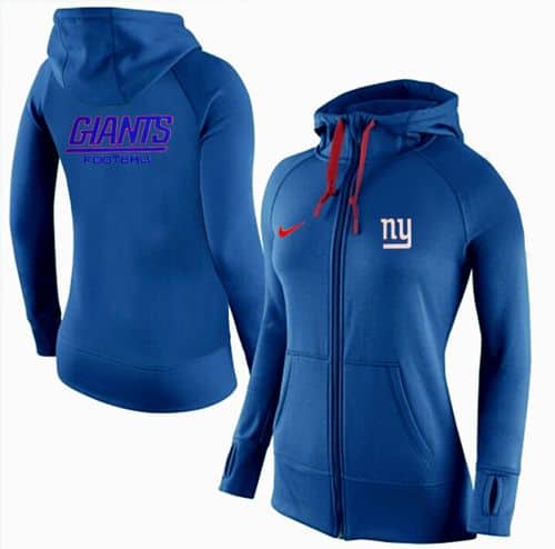 Nike New York Giants Full-Zip Performance Hoodie Blue