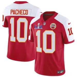 Kansas City Chiefs #10 Isiah Pacheco Red White 2024 F.U.S.E. Super Bowl LVIII Patch Vapor Untouchable Limited Stitched Jersey