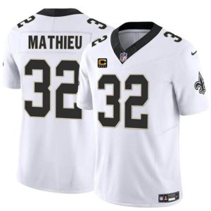 New Orleans Saints #32 Tyrann Mathieu White 2024 F.U.S.E. With 4-Star C Patch Vapor Limited Stitched Jersey