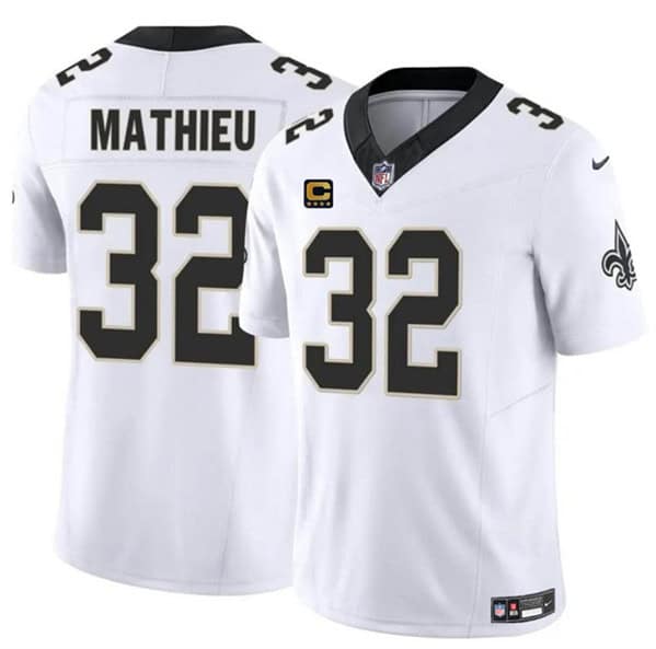 New Orleans Saints #32 Tyrann Mathieu White 2024 F.U.S.E. With 4-Star C Patch Vapor Limited Stitched Jersey