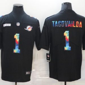 Miami Dolphins #1 Tua Tagovailoa 2020 Black Crucial Catch Limited Stitched Jersey