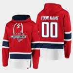 Washington Capitals Custom Red All Stitched Sweatshirt Hoodie