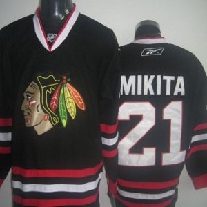 Blackhawks #21 Stan Mikita Stitched Black Jersey