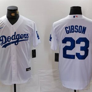 Los Angeles Dodgers #23 Kirk Gibson White Cool Base Stitched Jersey