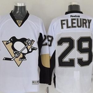 Penguins #29 Andre Fleury White Stitched Jersey