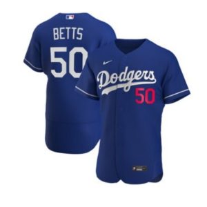 Los Angeles Dodgers #50 Mookie Betts Blue Flex Base Stitched Jersey