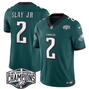 Philadelphia Eagles #2 Darius Slay JR Green 2024 New NFC East Champions F.U.S.E. Vapor Untouchable Limited Stitched Jersey