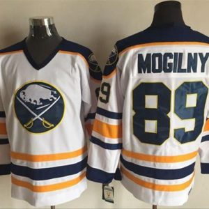 Sabres #89 Alexander Mogilny White CCM Throwback Stitched Jersey