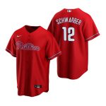 Philadelphia Phillies #12 Kyle Schwarber Red Cool Base Stitched Jersey